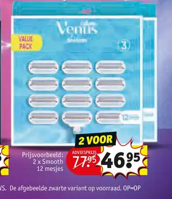 Kruidvat Value Pack 2 x Smooth 12 mesjes aanbieding