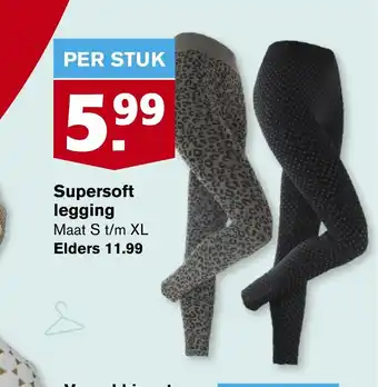 Hoogvliet Supersoft legging Maat S t/m XL per stuk aanbieding