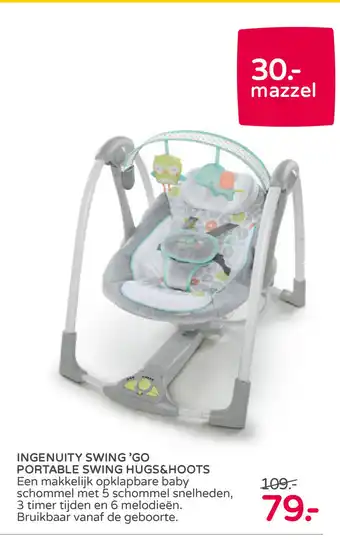 Prenatal Ingenuity swing 'go portable swing hugs&hoots aanbieding