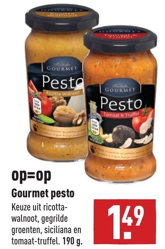 Gourmet pesto 190g aanbieding bij ALDI