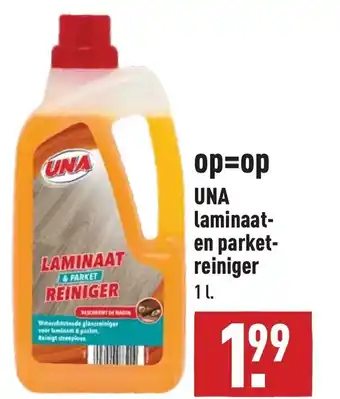 ALDI UNA laminaat- en parket- reiniger 1L aanbieding