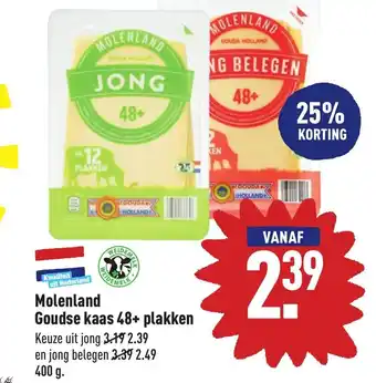 ALDI Molenland goudse kaas 48+ plakken 400g aanbieding