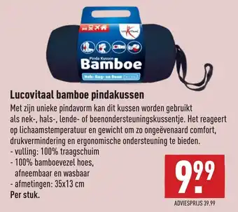 ALDI Lucovitaal bamboe pindakussen aanbieding