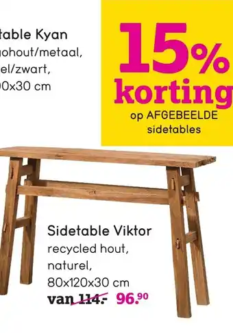 Leen Bakker Sidetable viktor 80 x 120 x 30cm aanbieding