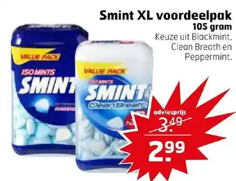 Trekpleister Smint XL voordeelpa 105 gram aanbieding