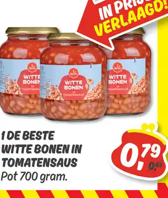 Dekamarkt 1 de beste witte bonen in tomatensaus pot 700 gram aanbieding