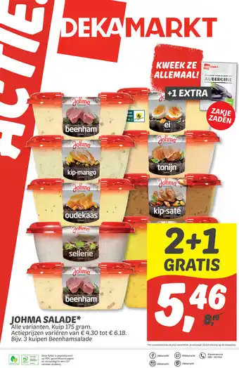 Dekamarkt Johma salade kuip 175 gram aanbieding