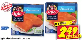 Nettorama Iglo Visschnitzels 2x4 stuks aanbieding