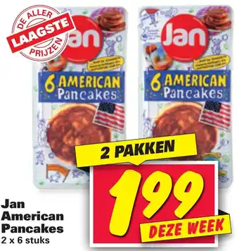 Nettorama Jan American Pancakes 2x6 stuks aanbieding