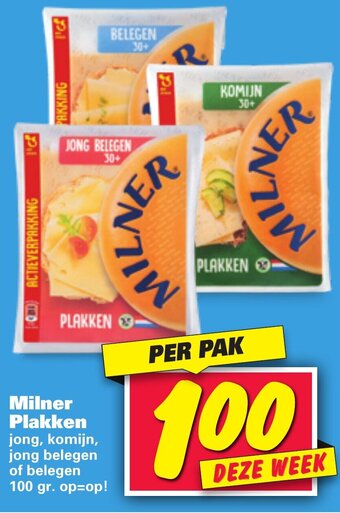 Nettorama Milner plakken 100g aanbieding