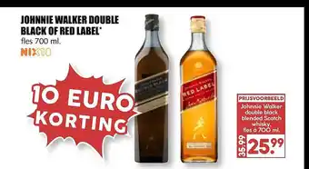 MCD Supermarkt Johnnie walker double black of red label 10 euro Korting 700 ml aanbieding