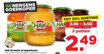 PLUS Hak groente of appelmoes tot 55% Korting aanbieding