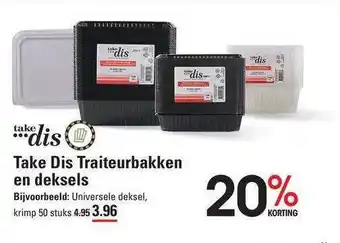 Sligro Take dis traiteurbakken en deksels 20% Korting aanbieding