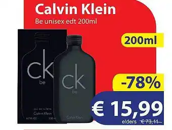 Die Grenze Calvin Klein Be Unisex Edt 200ml aanbieding