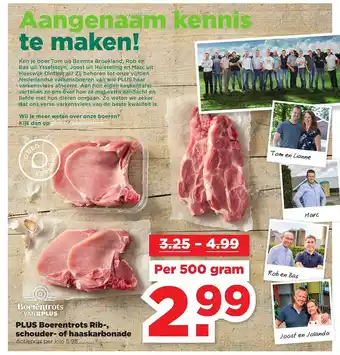 PLUS Plus Boerentrots Rib-, Schouder- Of Haaskarbonade 500g aanbieding