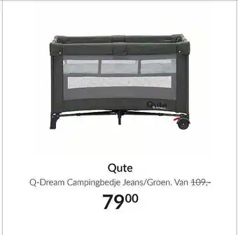 Babypark Qute Q-Dream Campingbedje Jeans-Groen aanbieding