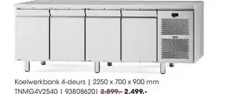 HANOS Koelwerkbank 4-Deurs | 2250 X 700 X 900 Mm aanbieding