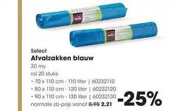 HANOS Select Afvalzakken Blauw aanbieding