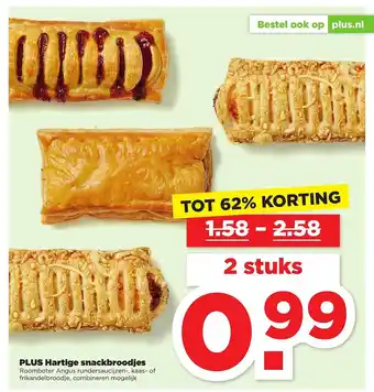 PLUS Plus Hartige Snackbroodjes Tot 62% Korting aanbieding