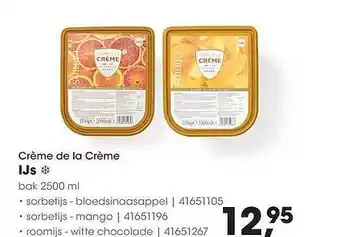 HANOS Crème De La Crème Ijs 2500ml aanbieding