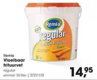 HANOS Remia Vloeibaar Frituurvet 10 liter aanbieding