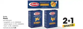 HANOS Barilla Pasta 2+1 Gratis aanbieding