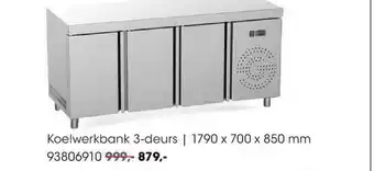 HANOS Koelwerkbank 3-Deurs | 1790 X 700 X 850 Mm aanbieding