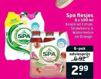 Trekpleister Spa Flesjes 6 X 500 Ml aanbieding