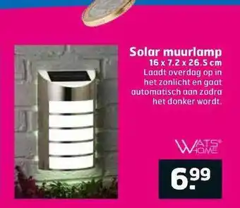 Trekpleister Solar Muurlamp 16 X 7.2 X 26.5 Cm aanbieding