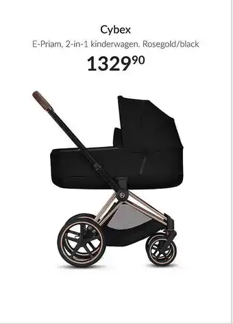 Babypark Cybex e-priam, 2-in-1 kinderwagen rosegold-black aanbieding