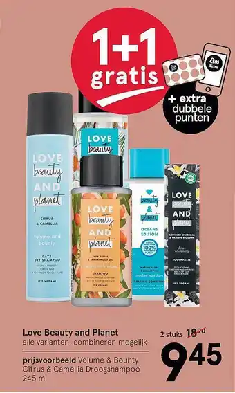 Etos Love Beauty And Planet 1+1 Gratis aanbieding