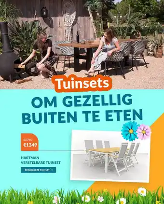 Van der Garde tuinmeubelen Hartman verstelbare tuinset aanbieding