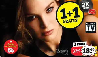 Kruidvat Mascara false lash effect 1+1 Gratis aanbieding