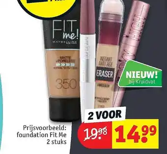 Kruidvat Maybelline foundation fit me aanbieding