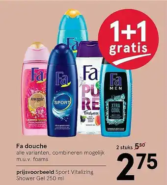 Etos Fa Douche 1+1 Gratis aanbieding