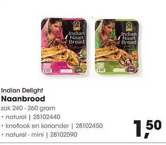 HANOS Indian delight naanbrood aanbieding