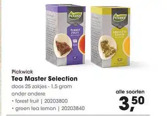 HANOS Pickwick tea master selection aanbieding