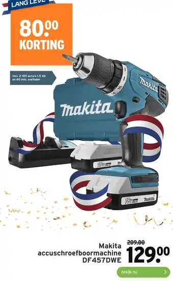 GAMMA Makita accuschroefboormachine df457dwe aanbieding