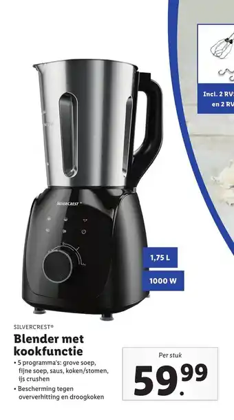 Lidl Silvercrest Blender met kookfunctie 1.75l 1000W aanbieding