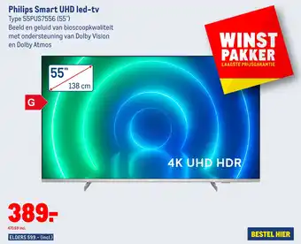 Makro Philips Smart UHD led-tv Type 55PUS7556 (55") aanbieding