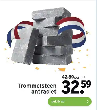 GAMMA Trommelsteen antraciet aanbieding