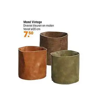 Kwantum Mand Vintage ø20 Cm aanbieding