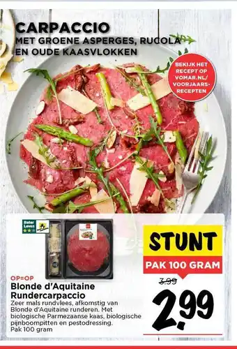 Vomar Voordeelmarkt Blonde D'Aquitaine Rundercarpaccio aanbieding