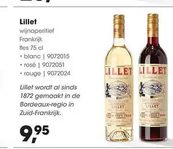 HANOS Lillet wijnaperitied frankrijk aanbieding