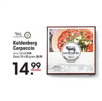Sligro Kaldenberg carpaccio aanbieding