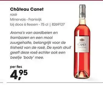 HANOS Château canet rosé minervois - Frankrijk aanbieding