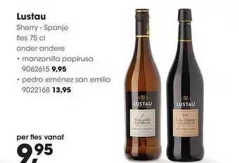 HANOS Lustau sherry - spanje aanbieding