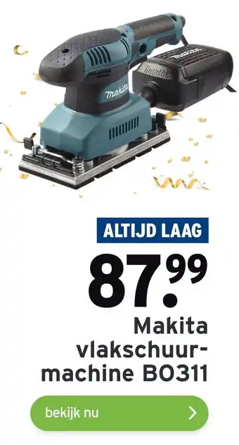 GAMMA Makita vlakschuur- machine BO311 aanbieding