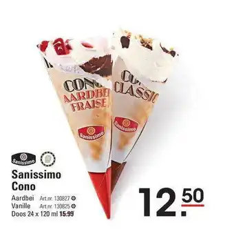 Sligro Sanissimo cono aardbei of vanille aanbieding