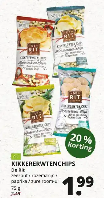 Natuurwinkel Kikkererwtenchips De Rit 20% Korting aanbieding